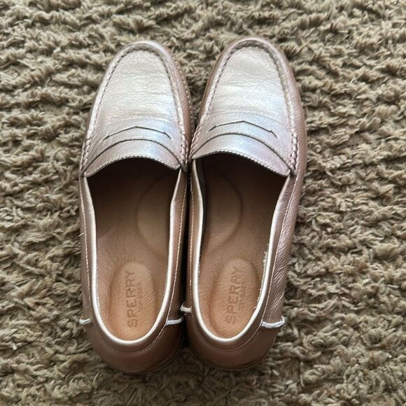 Sperry | Top Sider Rose Gold Seaport Slip On Penny Loafers | 9 - Picture 8 of 10